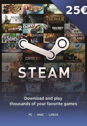Steam Gift Card 25 EUR - Steam Key - Europe