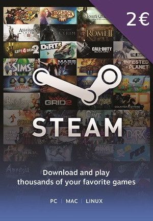 Steam Gift Card 2 EUR - Steam Key - Europe